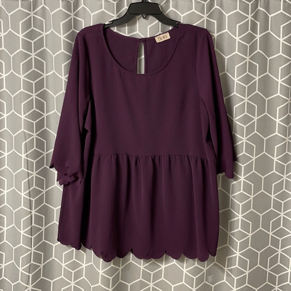 Chic Soul Eggplant baby doll blouse